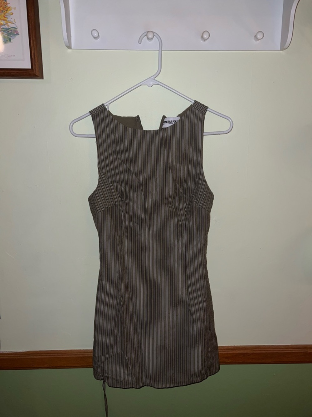 Princess Polly Olive Green Striped Mini Dress